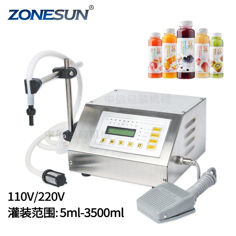 ZONESUN小型数控液体灌装机GFK-160 定量灌装机 果汁饮料罐装机图5