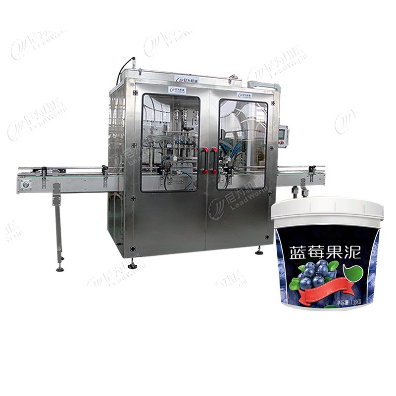 自动化果馅灌装机 尼为机械厂家定制桶装果泥果陷直线膏体灌装图5