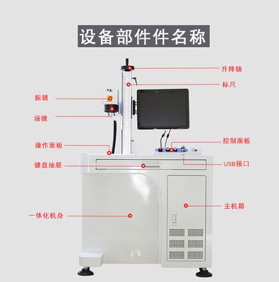 光纤铭牌激光打标机 镭雕刻字机激光雕刻机 金属打码刻字打印机图2