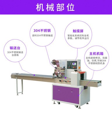 一次性平面口罩枕式包装机1-20片N95口罩包装机 充氮气月饼包装机图2