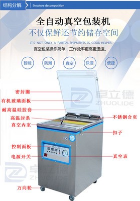 HR-340型真空包装机封口机鸡鸭熟食茶叶干湿全自动商用家用真空机图5