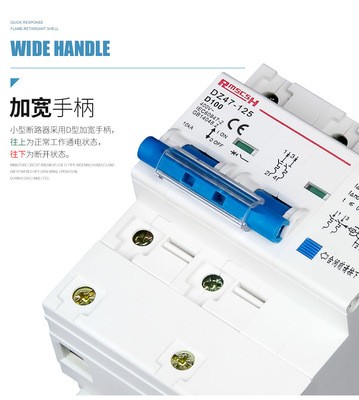 DZ47LE-125空气开关空调漏电保护开关家用空开漏保断路器80/100A图2