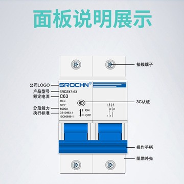 硕瑞厂家电闸1P2P3P4P小型断路器家用40A60A总闸断电 空气开关图3