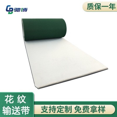 PVC花纹输送带加钢扣 升降机爬坡带封箱机包装机传送带图2