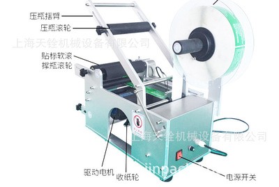 半自动手压式圆瓶贴标机，半自动贴标，手动贴标机图3