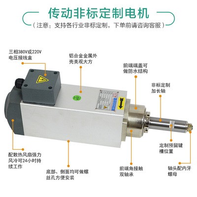 HST高速电机木工塑料机械设备定制光轴传动三相精密主轴电机马达图3
