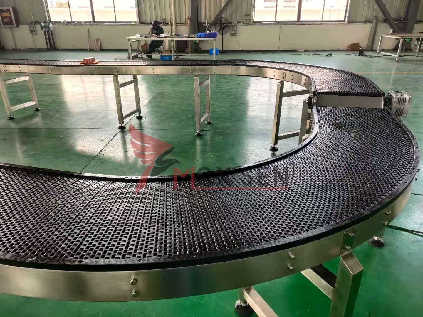 塑料网带食品输送转弯机 塑料网带流水线转弯机快递分拣输送机电议图3