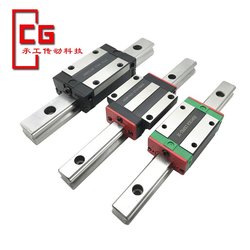 定制长度直线导轨滑块HGH15CAHGW20CC法兰滑块四方滑块线性方轨图4