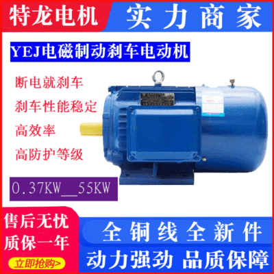 YEJ2电磁制动三相异步电动机0.55/0.75/1.1KW刹车电机可做异电压