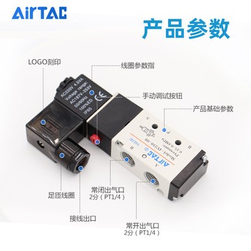 原装正品亚德客AIRTAC电磁阀 4V210-08 4V210-06 二位五通单电控图4