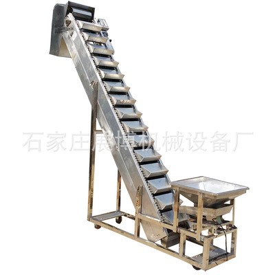 订做不锈钢倾斜斗式提升机食品添加剂挖斗上料机转斗式链条输送机电议图4