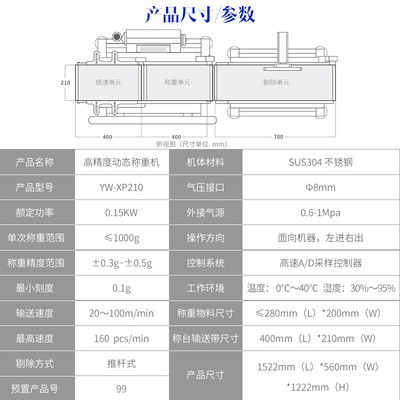 少装漏装多装皮带检重称 在线重量检重分拣电子秤 食品动态称重机图3