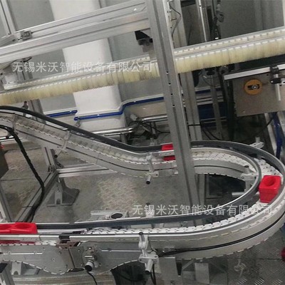 无锡厂家直销柔性输送机 化妆品日用品罐装环形转弯脱模输送线电议图2