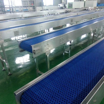 南通不锈钢转弯网带输送机 蓝色网带输送机 平板链食品生产线定金图4