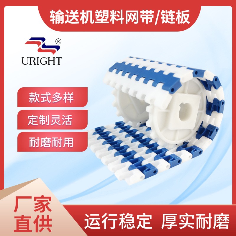 定制塑料网带 pp网链输送带 opb带孔塑料网带 模块式塑料链板加工图3