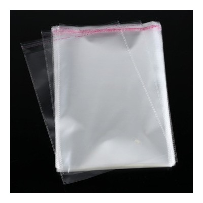 现货opp袋 透明不干胶口自粘口罩袋pe塑料袋防护服装包装袋可印刷
