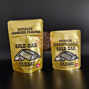 热销美国金色双拉链14克水果味糖果自封食品袋 防小孩开启烟草袋图5