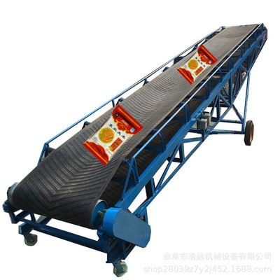自动化倾斜爬坡皮带运输机裙边挡板不漏料传送带胶带上料机图5