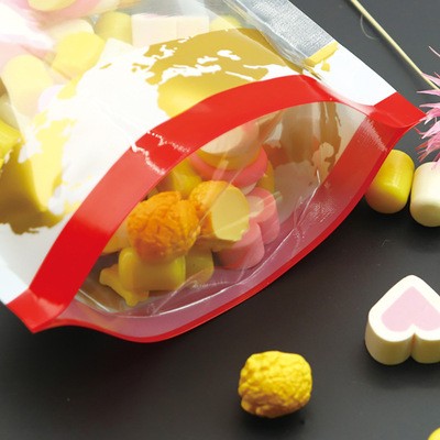 厨房物语自立自封拉链袋加厚10C食品透明袋红色地图图案规格齐全图4
