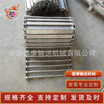 定制不锈钢冲孔链板输送带蔬果茶叶清洗烘干传动链板不锈钢板式链图2