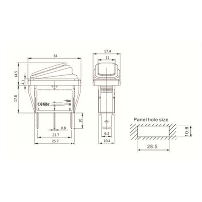 15*21mm防水防尘船型开关电源启动按键带红灯3脚2档翘板开关KCD1图3