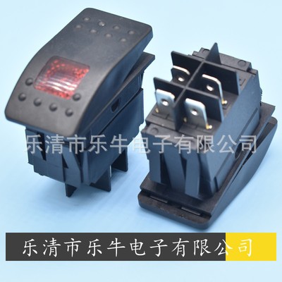 12V/24V LED防水汽车开关船型开关 游艇房车改装开关汽车翘板红色图1