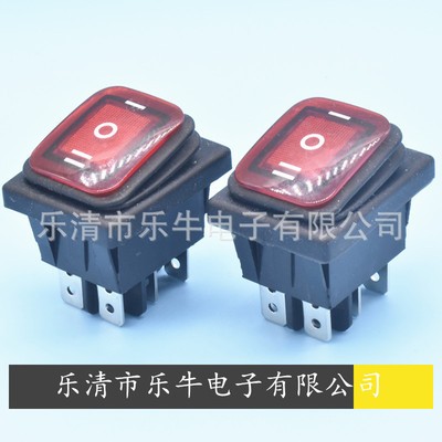 3档防水船型开关 KCD4 3档6脚防水翘板开关 三档六脚16A带灯开关图2