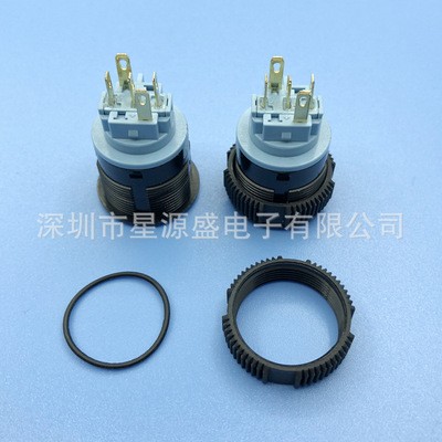 22MM 喇叭符号按钮 塑料按钮带灯12V 复位无锁按钮 黑壳图3