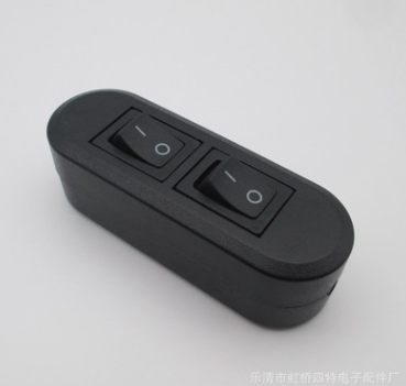 双按键按钮船型开关 双联双控 子母灯台灯线上开关 2脚2档 10A图3