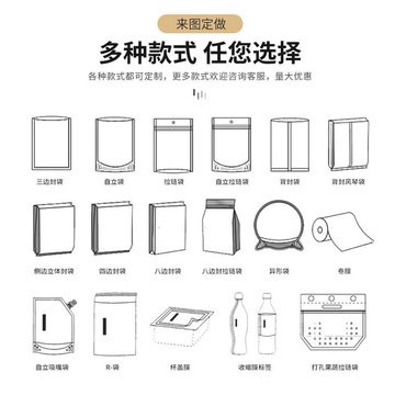 食品包装袋茶叶海鲜拉链铝箔袋 复合袋 零食塑料自封自立袋定 制图4