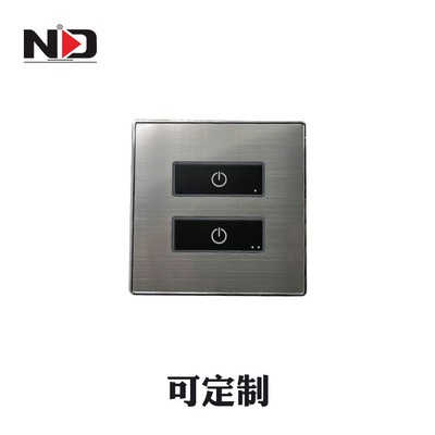 定做不锈钢拉丝面板485强电轻触开关 弱电12V干触点智能触摸开关图4