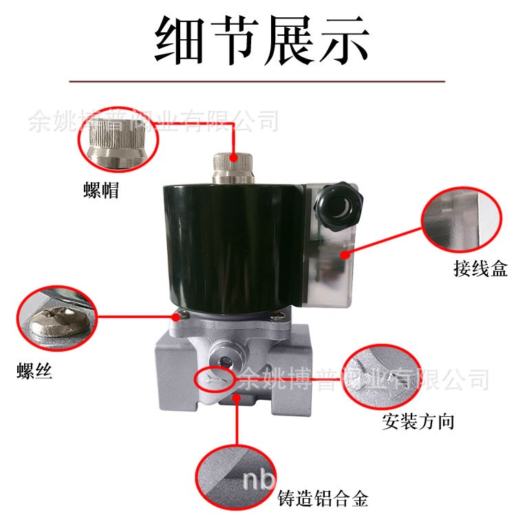 【6分燃气电磁阀】 RQ-20 博普厂家直销 常闭燃气阀图2