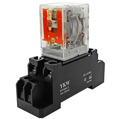 韵科维中间电磁继电器小型8脚DC5V6V12V交流24V36V电流5A可配底座图5
