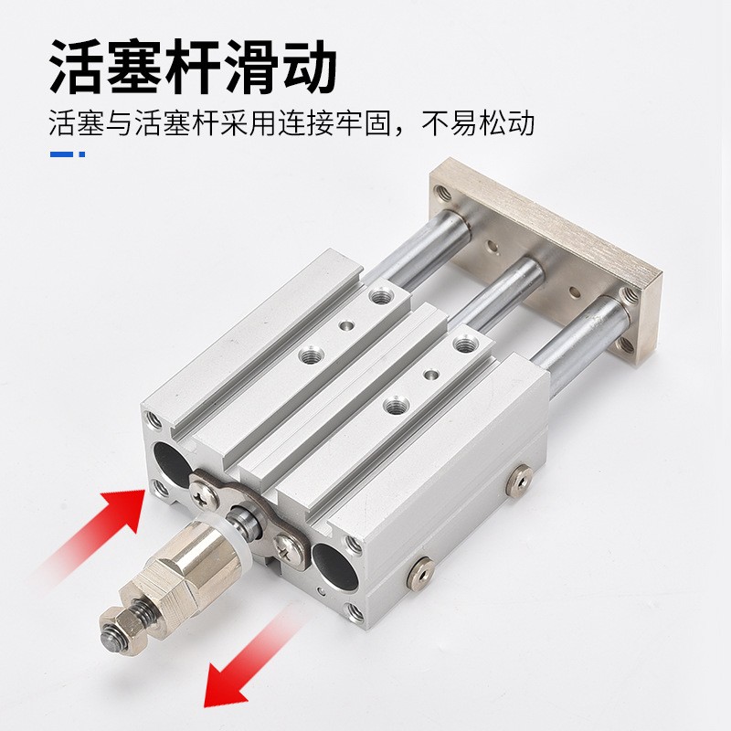 TCMJ12/16三杆三轴可调气缸10X20X25X30X40X50X75X100-125 -32-63S图2