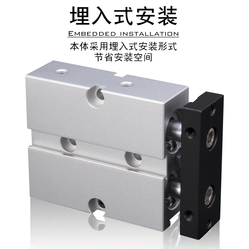 亚德客TN气缸TN10 TN16/20X10X20X30X40X200双轴气缸双导杆气缸图2