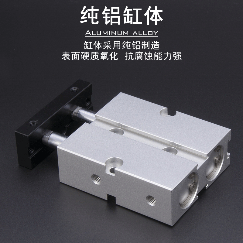 亚德客TN气缸TN10 TN16/20X10X20X30X40X200双轴气缸双导杆气缸图3