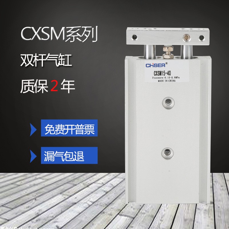 厂家直供SMC型双杆双轴气缸CXSM10-10/15/20/25/30/35图1