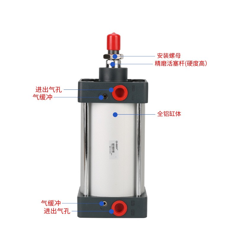 SC气缸亚德客型SC50-25-50-75-100-125-150-200-300-500拉杆气缸图2