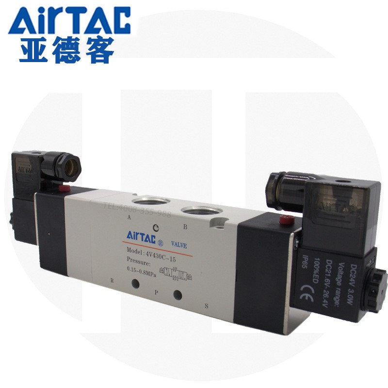 4V430C/E/P-15 亚德客电磁阀三位五通中封AC220V/DC24V/4V430-15图3