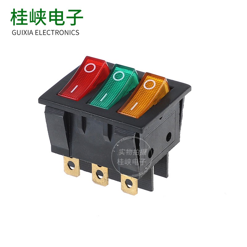 供应船型开关三联KCD9 大电流大功率三档九9脚 船型开关KCD3图3