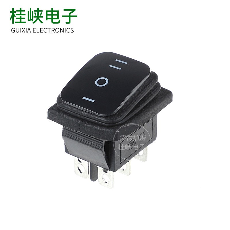 新品船型4脚2档带灯防水帽大电流翘板式按钮开关 船形开关图4