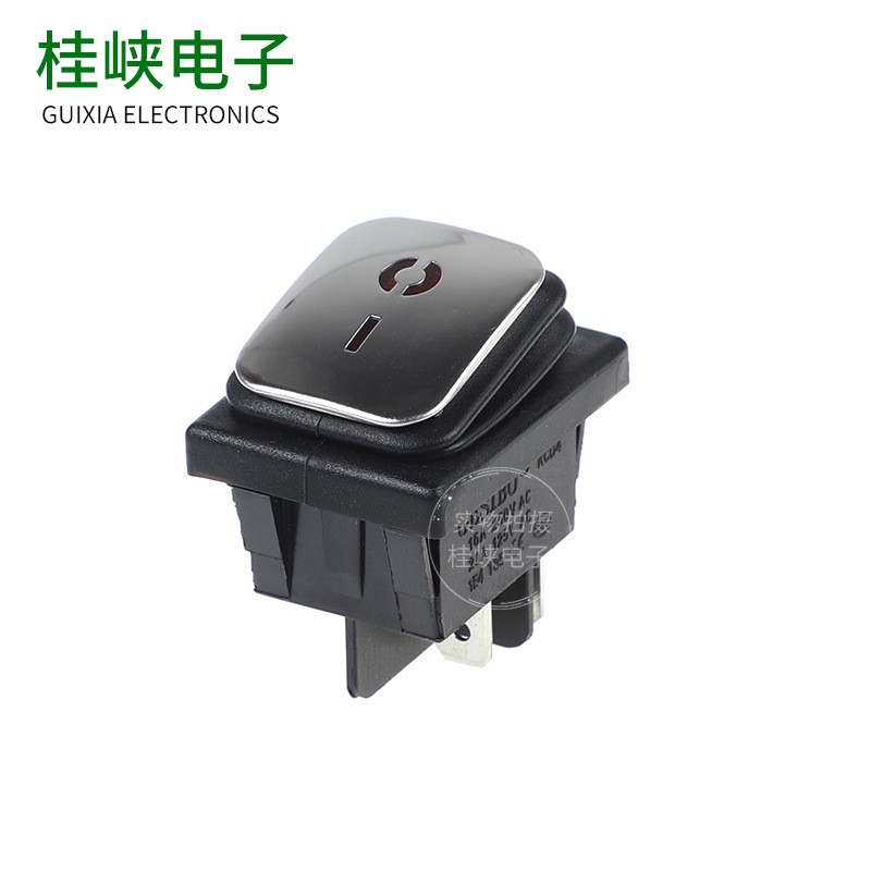 新品船型4脚2档带灯防水帽大电流翘板式按钮开关 船形开关图5