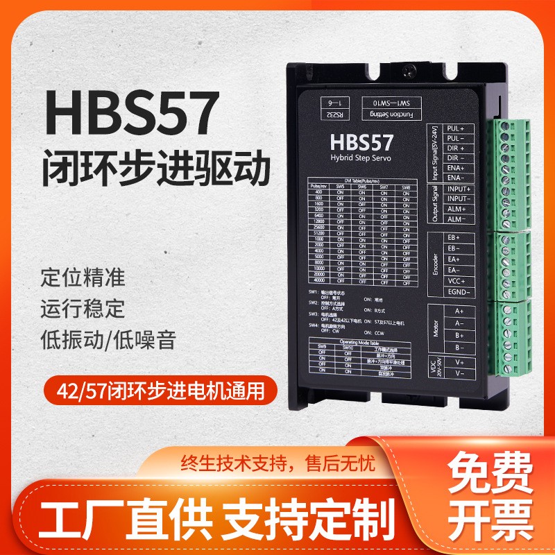 现货HBS57闭环步进电机驱动器直流混合伺服马达驱动板DC24V厂家图3