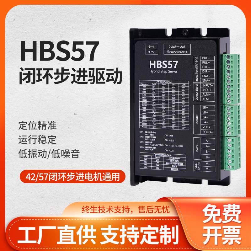 现货HBS57闭环步进电机驱动器直流混合伺服马达驱动板DC24V厂家图1