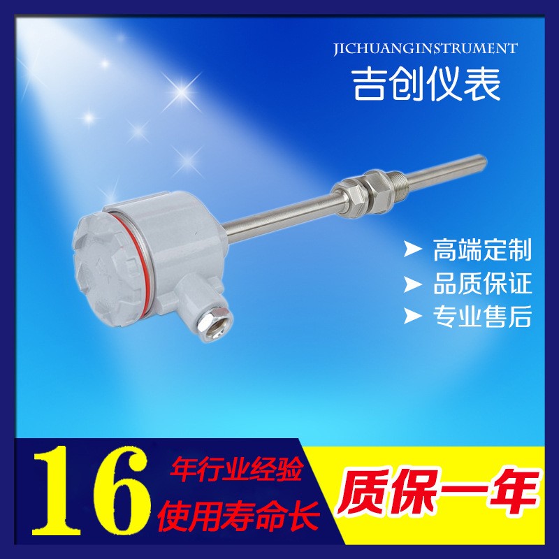 热电偶铠装K型 铠装热电阻 单支双支A级PT100螺纹法兰 温度传感器图2