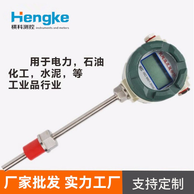 就地温度显示仪 液晶显示无需供电螺纹连接PT100热电阻温度显示仪图2