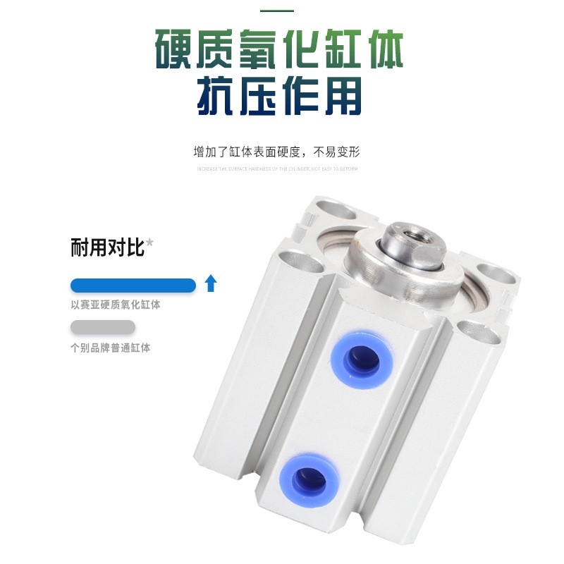 以赛亚SDA63/SDA80/SDA100系列薄型气缸 硬质氧化缸体耐压图3