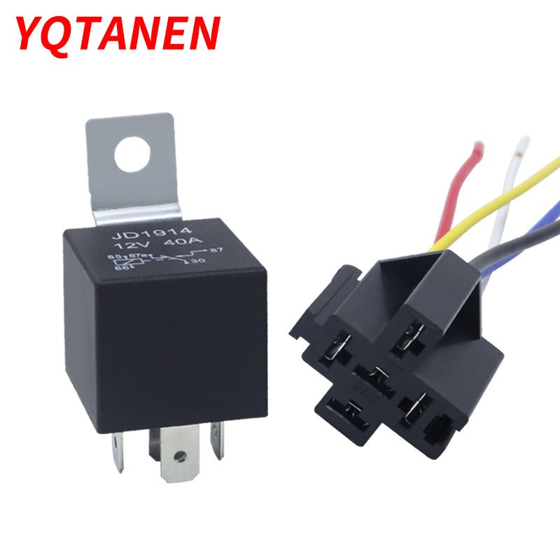 12V24V40AJD1914/JD19124脚/5脚配带线插座 汽车继电器图5
