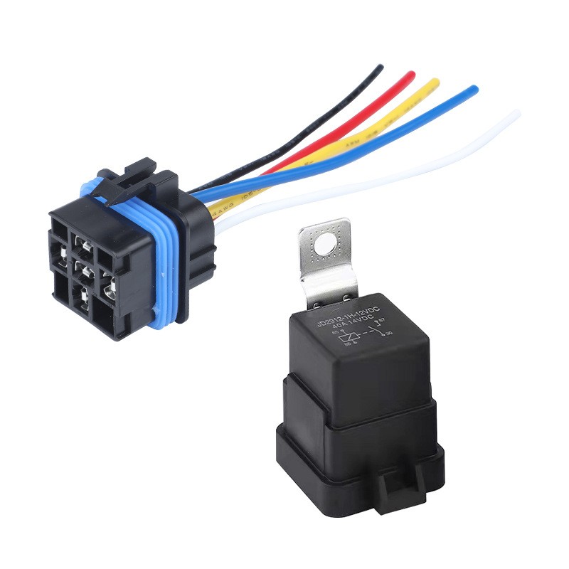汽车继电器40A防水一体化带插座摩托车启动12V4脚5改装铁背大功率图5