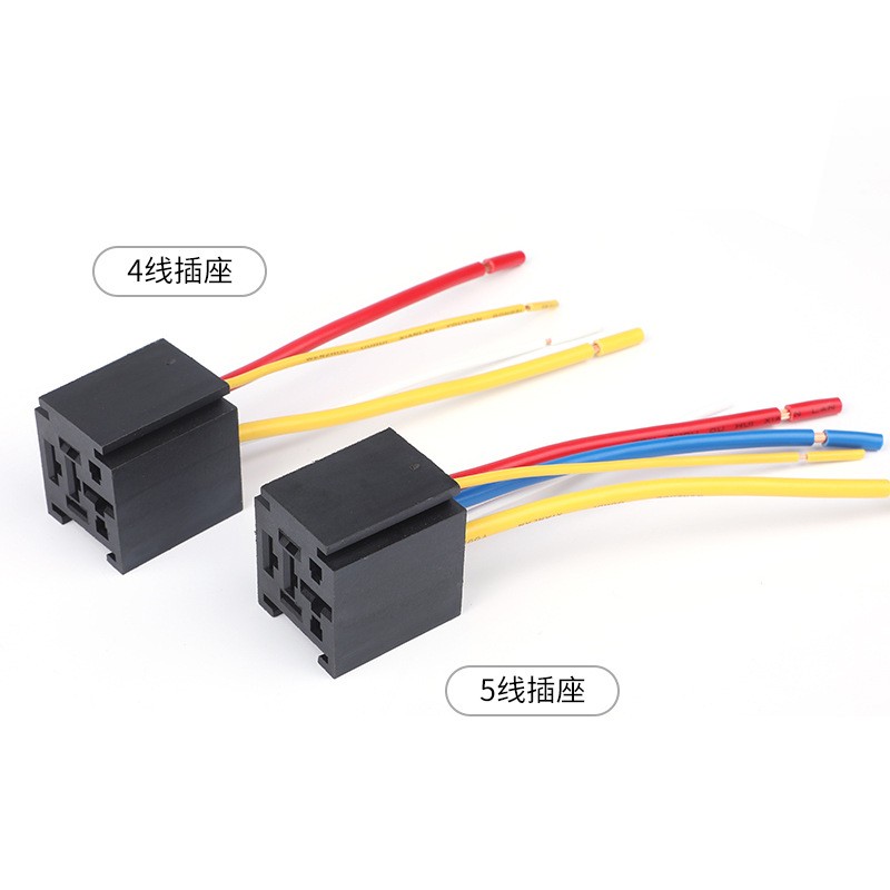 厂家供应汽车继电器80A带插座启动12V4脚5脚改装大灯油泵常开常闭图2